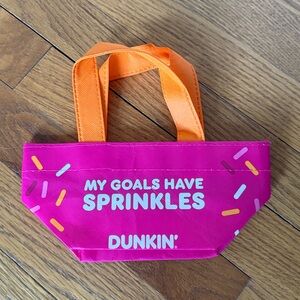 Dunkin Mini Tote Bag Pink Limited Edition Rare Dunkin Donuts coffee promo